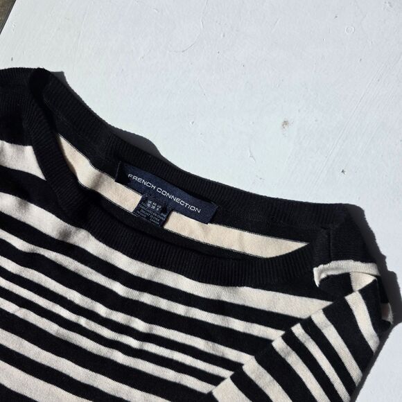 French Connection Knit Dress, Long Sleeve, Mini Dress, Boat Neck 6, Stretchy - Picture 3 of 7